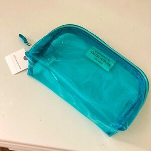 Anthropologie blue clear plastic makeup or toiletries bag. NWT. FINAL PRICE.